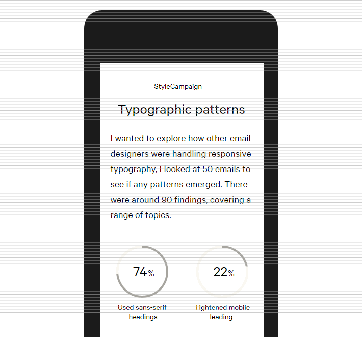 Email with all elements laid out on a 36px baseline grid, then subdivided into 18 and 6px