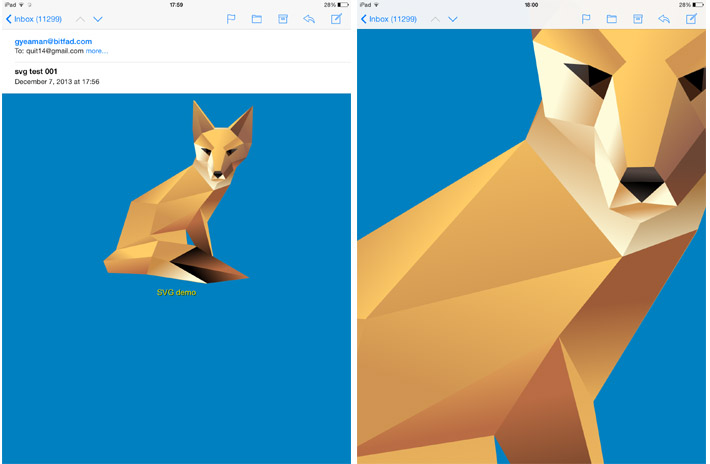 SVG in email (zoomed in on iPad)