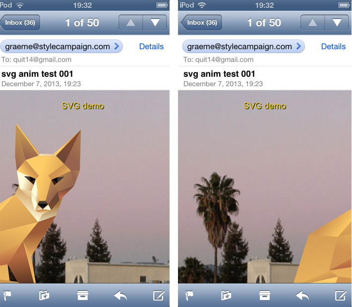 SVG in email animation
