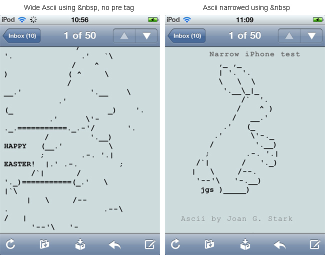 Text Art Rabbits Gallery created from ASCII Letters and Keyboard Characters