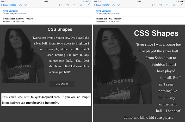 css shapes in email