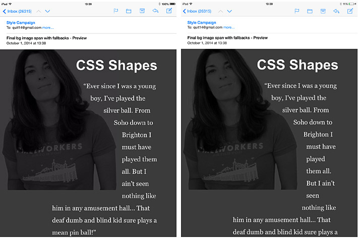 css shapes in email