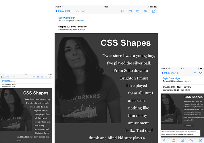 css shapes in email