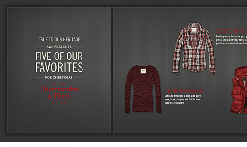 View A&F side scrolling email