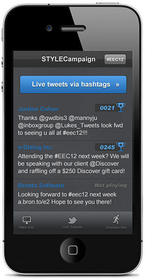 Live Twitter chat in email