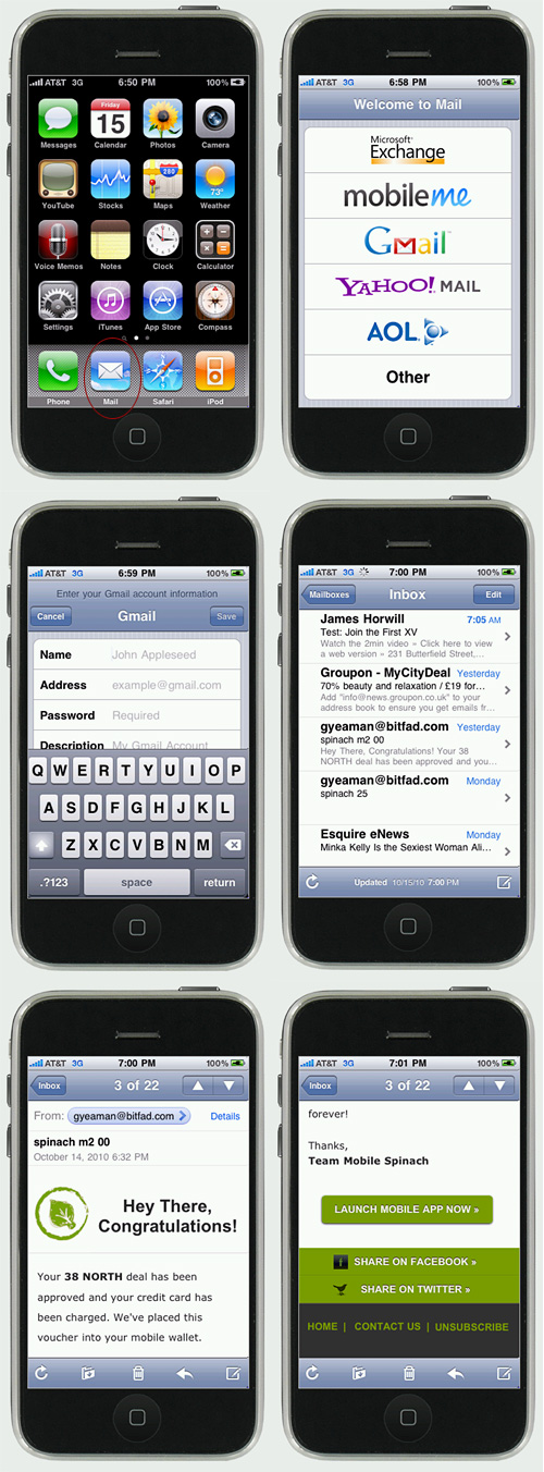 Native email on the iPhone