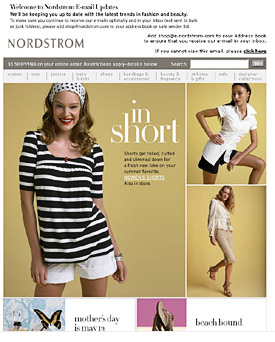 Nordstrom welcome email