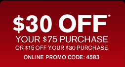 $30 off your $75 purchase