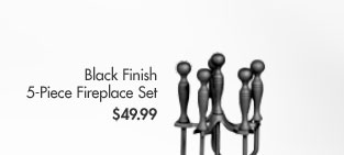 Black Finish 5-Piece Fireplace Set $49.99