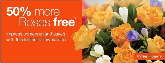 50% more Roses free - View Flowers