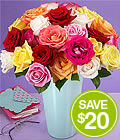 Two Dozen<br>Assorted Roses 