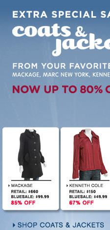 Shop Coats: Bluesale Designer Blowout - COATS starting at $49.99