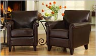 Bristol Leather Cigar Chair 2-Pack, Available in Brown or Red