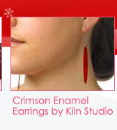 Crimson Enamel Earrings by Kiln Studio