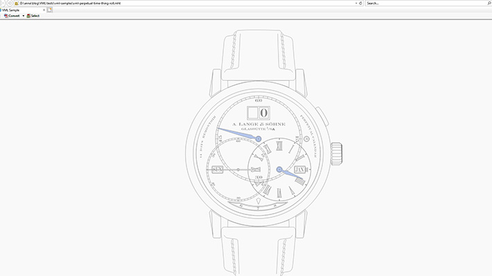 The watch hands have turned blue and one has moved as I added some rollover stuff in, (rollover this and do that) it works in IE but not Outlook