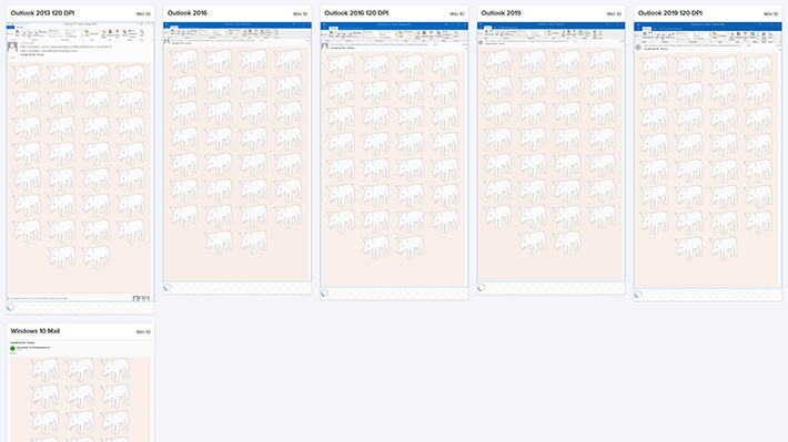The shapetype pigs all looking identical in Litmus in multiple Outlook clients