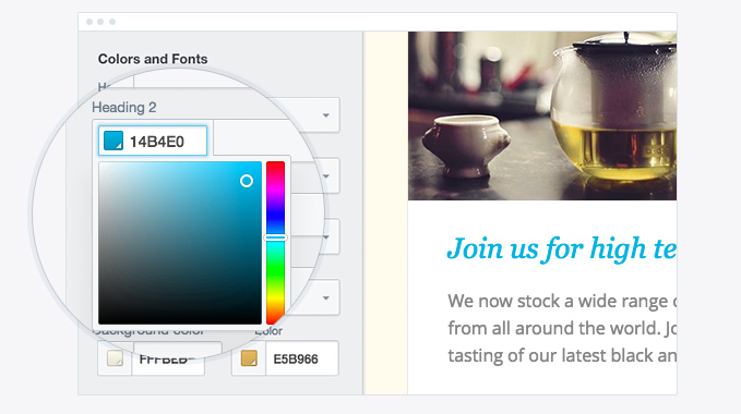 Canvas fonts & colors editor