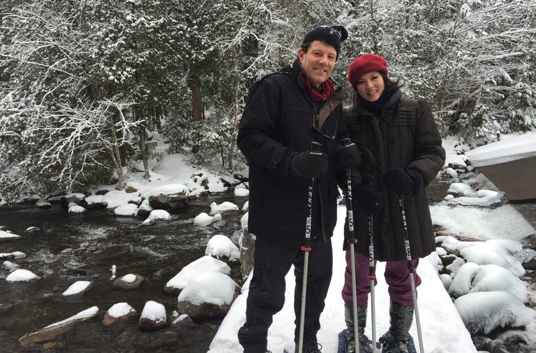 Nicholas Kristof and Sheryl WuDunn in Lake Placid, N.Y.