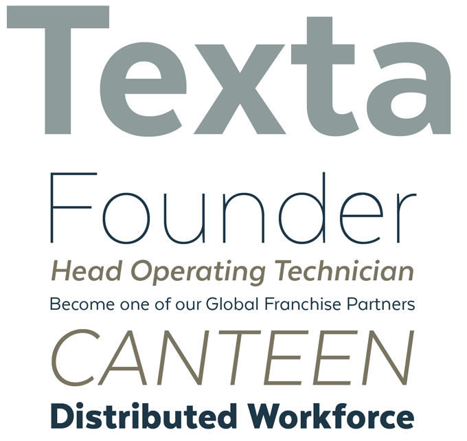 Texta font sample