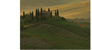 Morning View Across Val d'Orcia to the Belvedere, Near San Quirico d'Orcia, Tuscany, Italy