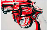 Gun, c.1981-82 (black and red on white)