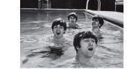 Paul McCartney, George Harrison, John Lennon and Ringo Starr Taking a Dip in a Swimming Pool